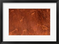 Framed Cave Paintings by Bushmen, Damaraland, Namibia