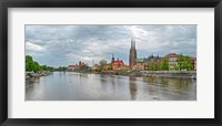 Framed Oder river and Cathedral island in Wroclaw, Poland