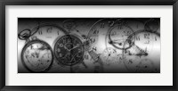 Framed Montage of Old Pocket Watches