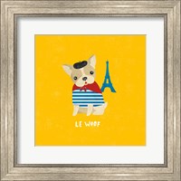 Framed 'Good Dogs French Bulldog Bright' border=