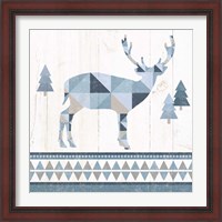 Framed 'Nordic Geo Lodge Deer I' border=