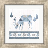 Framed 'Nordic Geo Lodge Deer II' border=