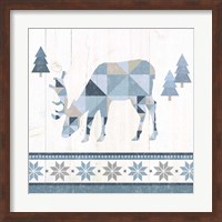 Framed 'Nordic Geo Lodge Deer II' border=