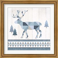 Framed 'Nordic Geo Lodge Deer IV' border=