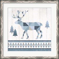 Framed 'Nordic Geo Lodge Deer IV' border=