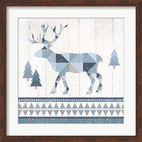 Framed 'Nordic Geo Lodge Deer IV' border=