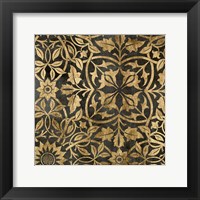 Framed Golden Damask I