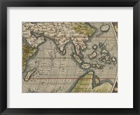 Antique World Map Grid VI Framed Print