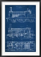 Locomotive Blueprint I Framed Print
