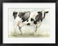 Framed Watercolor Cow I