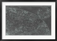 Map of Paris Grid II Framed Print