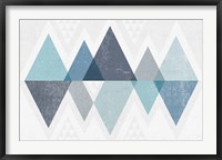 Mod Triangles II Blue Framed Print