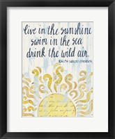 Sunny Day Words I Framed Print