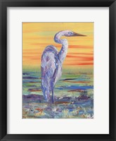 Framed Egret Sunset I