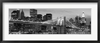 Framed Brooklyn Bridge at Night (Detail)