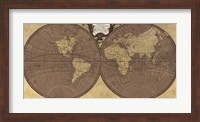 Framed Gilded World Hemispheres II