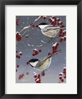Framed Winter Chickadees II