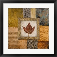 Framed 'Fallen Leaf I (red)' border=