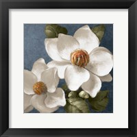 Framed Magnolias on Blue II