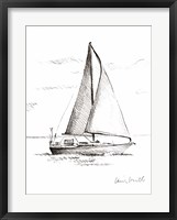Coastal Boat Sketch I Framed Print