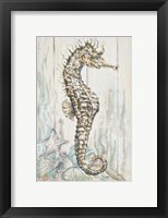 Framed Antique Sea Horse I