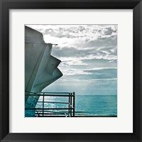 On a Teal Beach I Framed Print