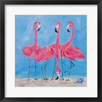 Framed Fancy Flamingos II