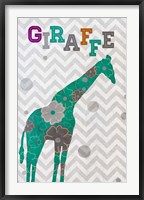 Framed Emerald Giraffe