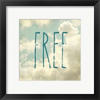 Framed 'Free In The Clouds' border=