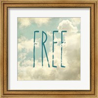 Framed 'Free In The Clouds' border=