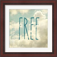 Framed 'Free In The Clouds' border=