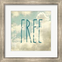 Framed 'Free In The Clouds' border=