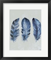 Indigo Blue Feathers II Framed Print