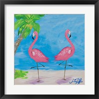 Framed Fancy Flamingos IV