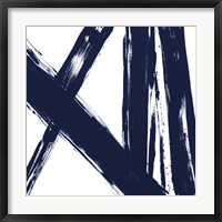 Strokes in Navy II Framed Print