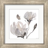 Framed Gray Tonal Magnolias I