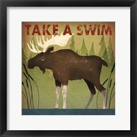 Take a Swim Moose Framed Print