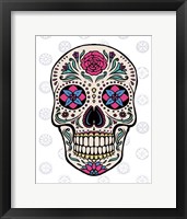 Sugar Skull on Gray Framed Print