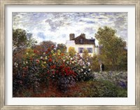 Framed Artist's Garden in Argenteuil (A Corner of the Garden with Dahlias), c.1873