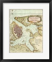 Framed Petite Map of the Port of Havana