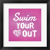 Framed Swim Your Heart Out - Pink