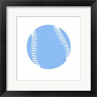 Framed Blue Softball on White