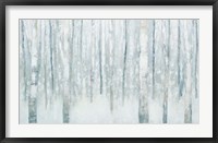 Framed Birches in Winter Blue Gray