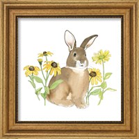 Framed 'Wildflower Bunnies III Sq' border=