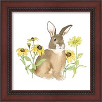 Framed 'Wildflower Bunnies III Sq' border=