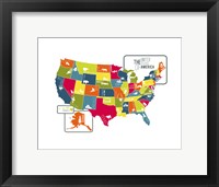 Framed USA Map (bright)