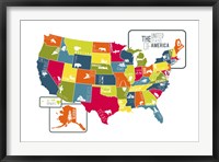 Framed USA Map (bright)