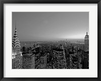 Framed Midtown and Lower Manhattan at dusk