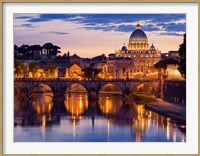 Framed Night View at St. Peter's Cathedral, Rome