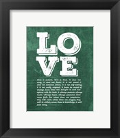 Framed Corinthians 13:4-8 Love is Patient - Green
